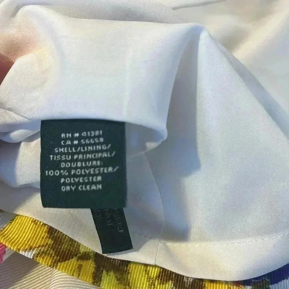 [14]Lauren Ralph Lauren Floral Print Sleeveless White A  Shape Dress - Picture 9 of 11